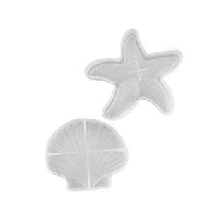 Starfish and seashell silicone mold for DIY resin crafts and scented candles making