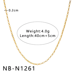 Détails des dimensions 40+5cm de long et 4,0g de poids pour ce collier doré multicouche