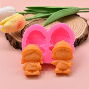 Stampo in silicone per graziose bambine per artigianato in resina e decorazione torte
