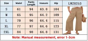 Tableau des tailles détaillé pour pantalon taille haute avec mesures en centimètres