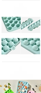 Close-up of flexible multi-color silicone ice cube molds for round fruit-infused ice balls