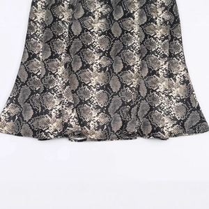 Chic python print midi skirt in satin fabric with a luxury animal pattern for women