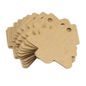 50pcs pack of blank Christmas tree shaped kraft paper gift tags for DIY crafts and party decor