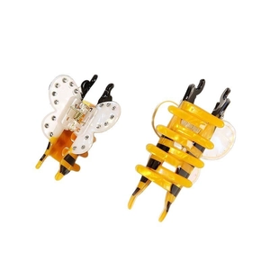Cute bee claw hair clips with acrylic diamond wings and yellow stripes for women