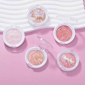 Palette d'enlumineur et fard à joues cuit aux reflets marbrés tricolores soyeux