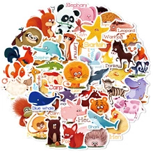 Colorful set of cartoon animal stickers featuring panda, lion, and whale designs