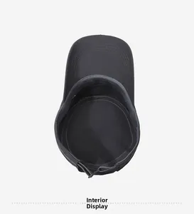 Detailed interior view of sun protection cadet cap showing reinforced stitching and drawcord