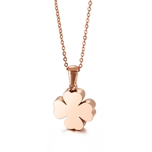 Collana Con Ciondolo A Quadrifoglio A Forma Di Cuore Gioielli In Acciaio Inossidabile Per Donna Elegante Catenina