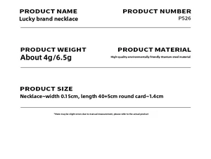 Specifications for Chinese Fu pendant necklace in eco-friendly titanium steel
