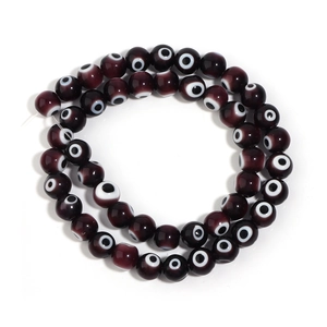 Dark purple evil eye glass beads for DIY bracelet and jewelry making projects