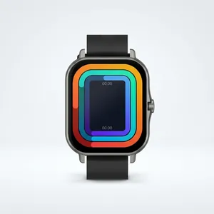 L13/Y13 Smart Watch with rainbow decorative bezel and black silicone strap showing fitness data