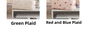 Detailed comparison of quilted floral and bear pattern pouches with zip closures
