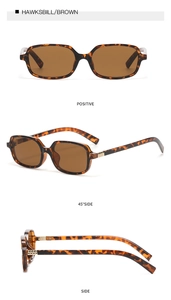 Modische Retro-Schildpatt-Sonnenbrille mit quadratischem Rahmen für Damen und Herren, braune Gläser.
