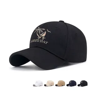 Baseball Cap Breathable Sun Protection Polyester Twill Hat With Coconut Tree Embroidery Adjustable Buckle Casual Summer