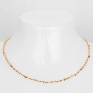 Elegant S925 sterling silver gold beaded chain necklace for women in minimalist style