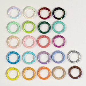 Colorful UV plated round spring ring buckles set for DIY keychain accessories