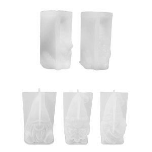 5-piece set of gnome silicone molds for Christmas candles and DIY plaster ornaments