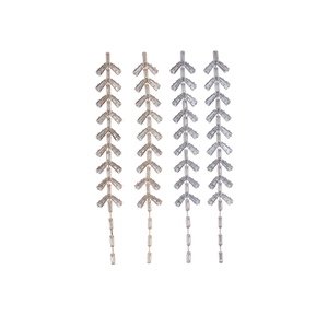 Luxurious leaf tassel earrings with sparkling cubic zirconia set in silver and gold finish
