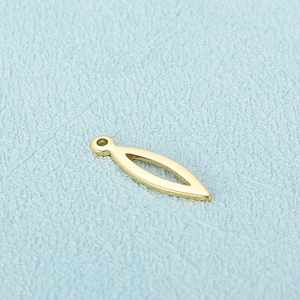 Golden leaf pendant accessory in stainless steel for DIY necklace and earring making