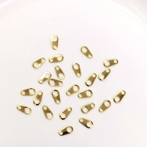 14k gold plated copper connector plates for DIY jewelry making on white background