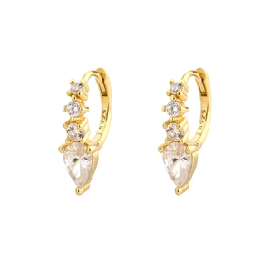 925 Sterling Silber Creolen Mit Birnenform Zirkon Anhänger Eleganter Zierlicher Funkelnder Schmuck Für Damen