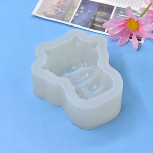 Lamb shaped 3D silicone mold for soap and candle making with detailed cartoon design