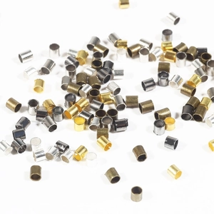 Assortiment de perles à écraser en cuivre pour bijoux en or, argent, bronze et noir
