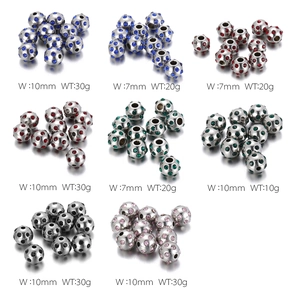 Detailed size and weight chart for multi-color rhinestone stainless steel spacer beads