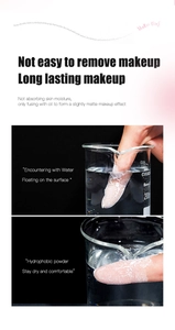 Close-up experiment showing the hydrophobic waterproof loose powder floating dry on water