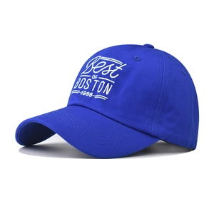 Navy blue cotton Boston 1998 embroidered baseball cap shown from a 45-degree angle
