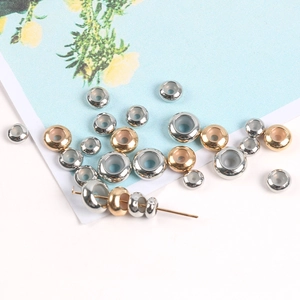 Macro de perles d'arrêt en cuivre doré et argenté avec silicone interne pour bijoux DIY