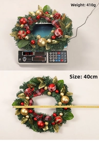 Christmas wreath details showing 40cm diameter and 410g weight for holiday decor