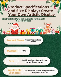 Detail of PVC Christmas window static stickers showing Santa and Reindeer designs
