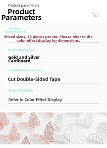 Detail of 3D hollow butterfly wall stickers with adhesive dots for home decoration