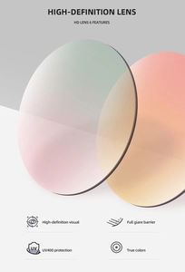Detail of high definition UV400 lenses with anti-glare barrier and true color restoration