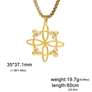 Détail montrant les dimensions du pendentif spirale viking avec chaîne de 60cm