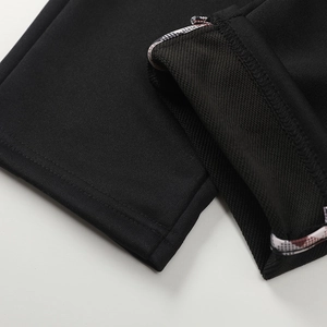 Men's straight casual sports pants featuring a black mesh lining and plaid ribbon detail