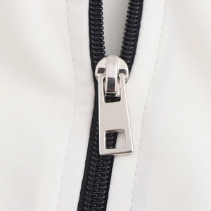 Women's casual tracksuit set featuring a stand collar top with a high-quality metal zipper detail