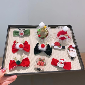 Mollette Per Capelli Di Natale Carine Corna Di Alce Babbo Natale Fiocchi Di Nastro Omino Di Pan Di Zenzero Velluto