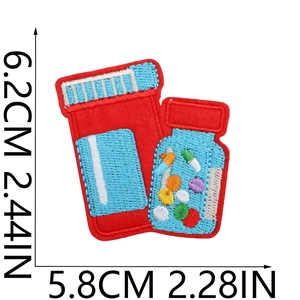 Embroidered medicine bottle patch for medical rescue team uniforms and DIY decoration