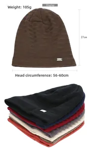 Guide des tailles détaillé et sélection de plusieurs couleurs de bonnets en maille