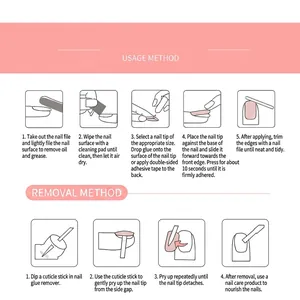 User guide for 24pcs autumn black French leaf press-on nails application and removal