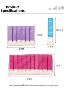 Detailed dimensions of hair root clips and packaging sizes for sets of 6 and 10