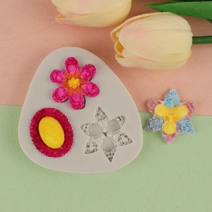 Silikon-Blumenform für Fondant- und Schokoladendekoration mit floralen Tonformen