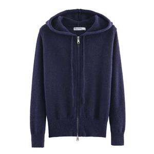 Cardigan Tricoté À Capuche Pour Femmes Sweat À Capuche Zippé Court Mode Française Vintage Manches Longues
