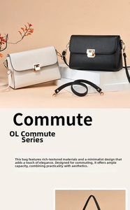 Detailed view of women's textured leather crossbody bags with golden square locks