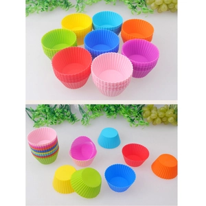 Colorful silicone muffin cups in 8 vibrant colors for versatile baking and cake molding