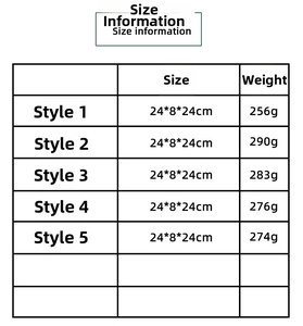 Size information chart for Christmas ball ornament sets showing dimensions and weights
