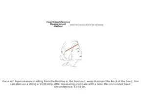 Size guide for vintage cowboy straw hat showing head measurement range 53-59cm