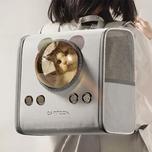 Zaino porta animali di grande capacità con finestra a bolla e rete traspirante per gatti